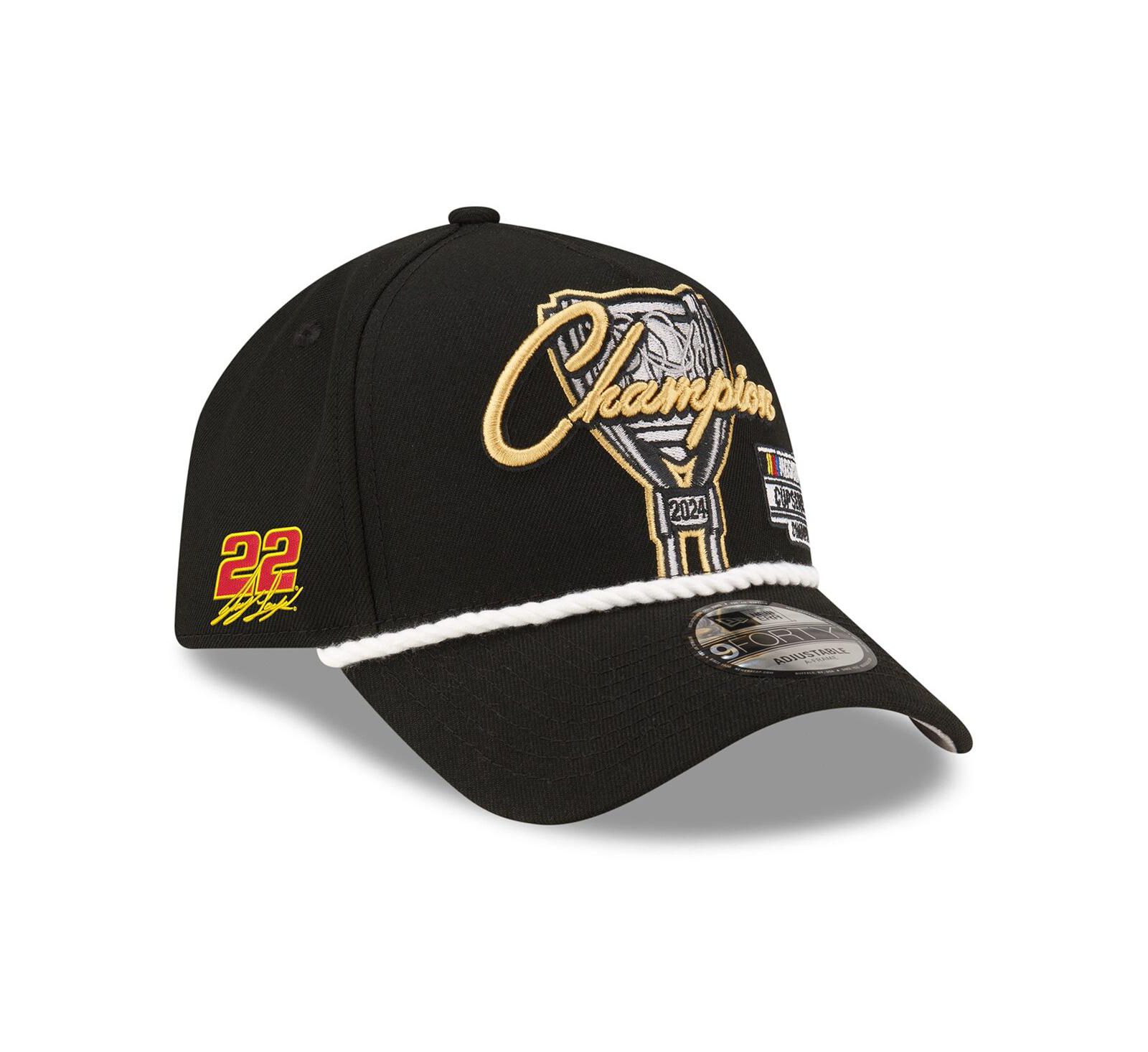 New Era Men's Black Joey Logano 2024 NASCAR Cup Series Champion 9FORTY Adjustable Hat