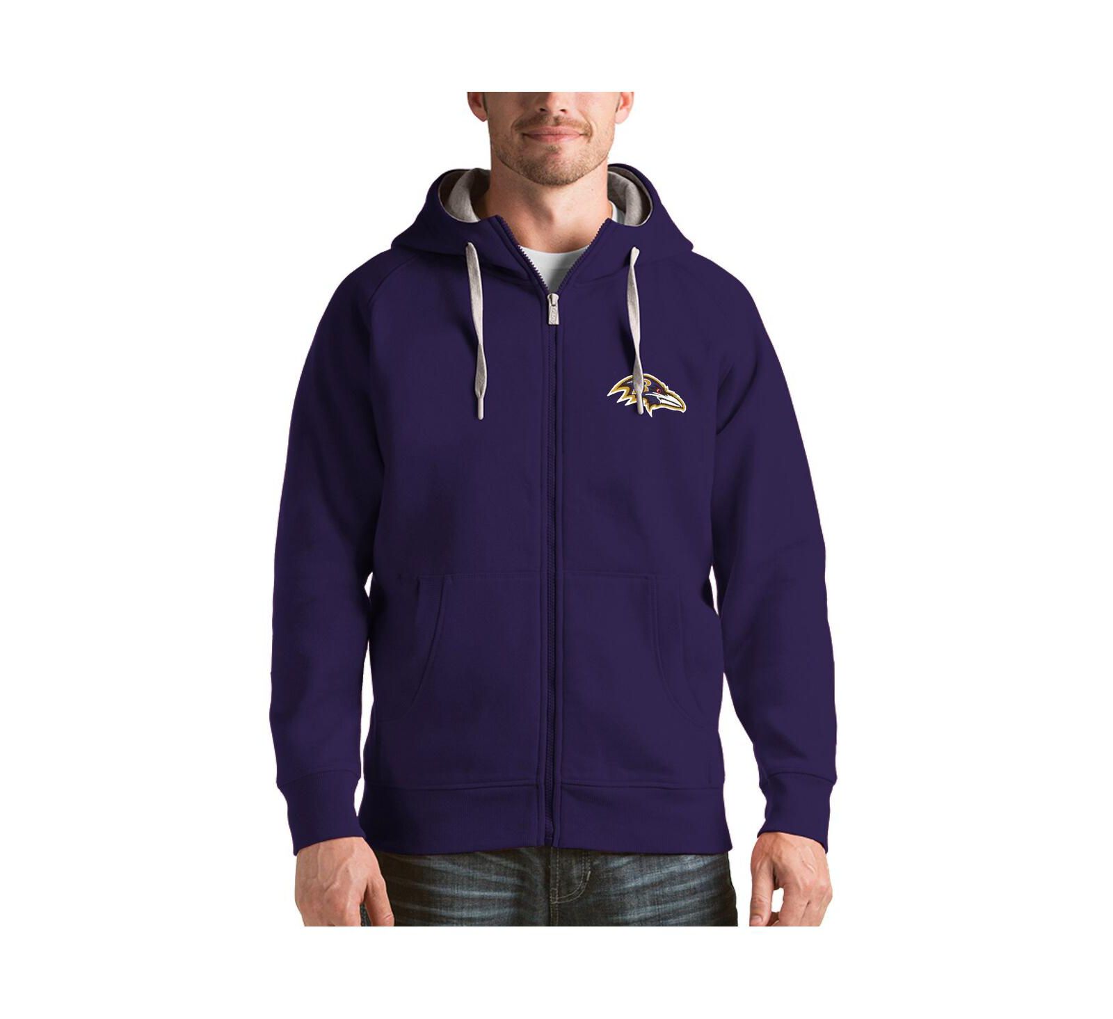 Antigua Мужское худи с полной молнией Purple Baltimore Ravens Victory