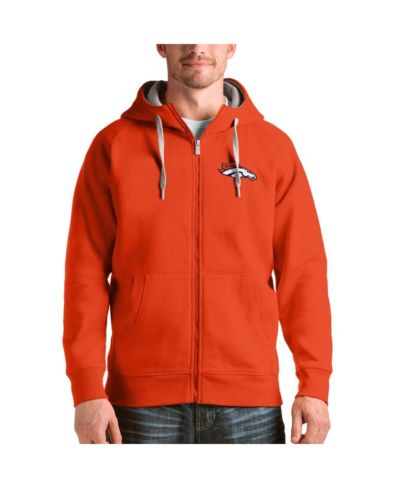 Мужское худи Antigua Orange Denver Broncos Victory Full-Zip