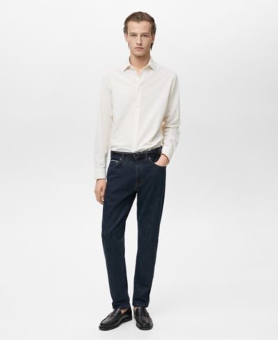 Mango Men's Slim-Fit Striped Seersucker Shirt