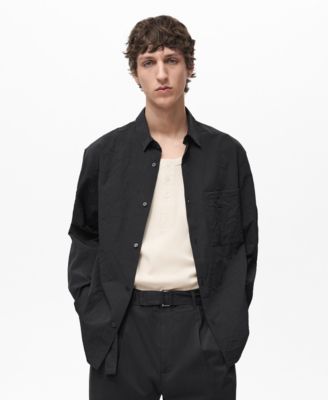 Мужская рубашка MANGO Regular-Fit с эффектом помятости