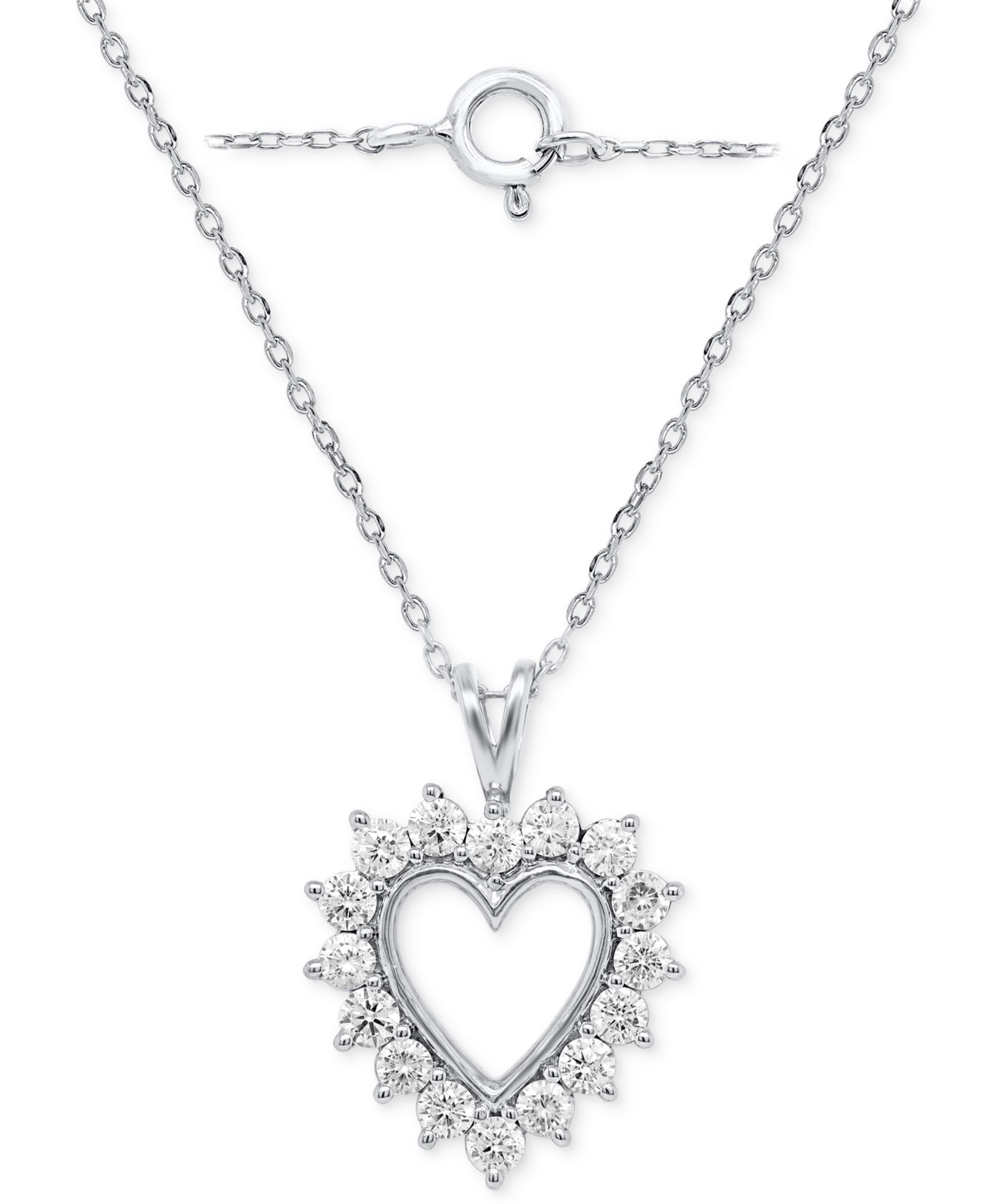 Подвеска-ожерелье Forever Grown Diamonds Lab-Grown Diamond Heart 18" в 14k Gold-Plated Sterling Silver