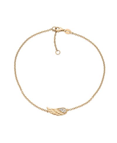 Браслет-анклет с подвеской крыло ангела из серебра.925 Rose Gold