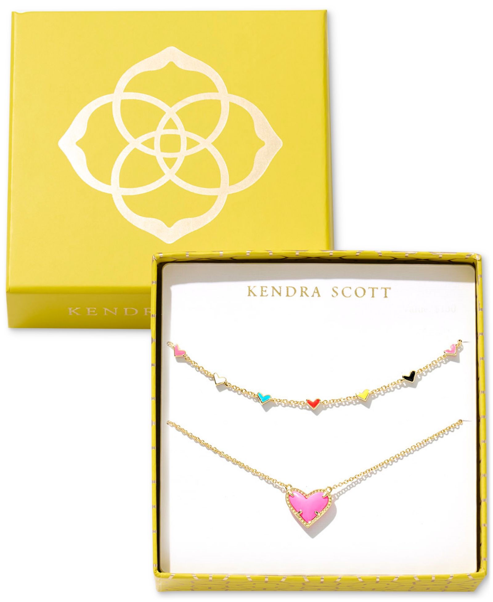 Kendra Scott 2-Pc. Set Pavé Heart 19" Necklaces