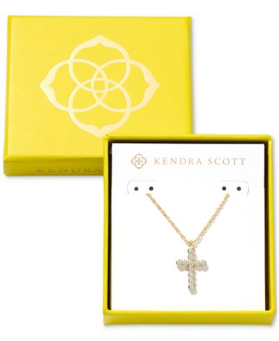 Подвеска Kendra Scott 14k Gold-Plated Crystal Cross 19" Pendant Necklace