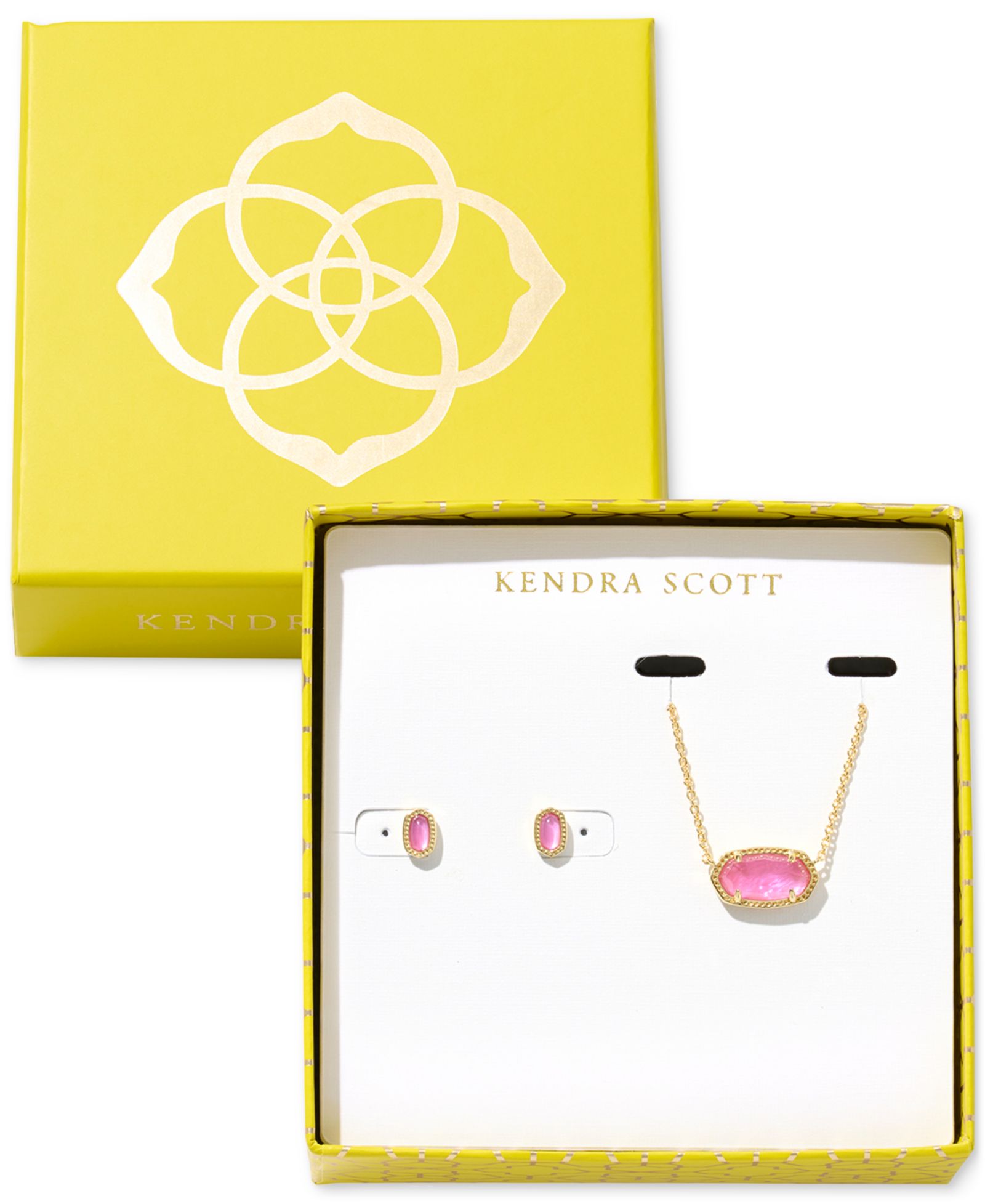 Подарочный набор Kendra Scott: золотистая подвеска Elisa и мини-серьги Ellie