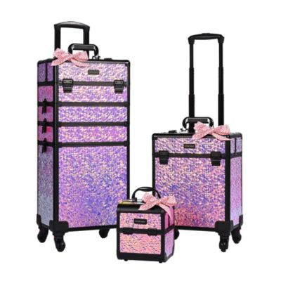 Косметический кейс Byootique Rolling Makeup Train Case, розовый Mermaid Pink