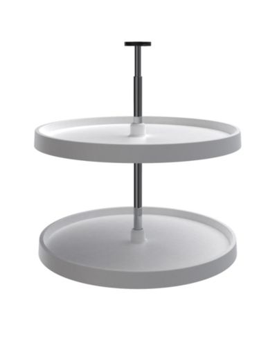 Rev-A-Shelf 28'' Lazy Susan Full-Circle Polymer 2-Shelf, White, 3072-28-11-52
