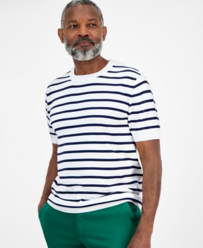 Мужская трикотажная футболка Club Room Men's Short-Sleeve Bengal Striped Cotton Sweater