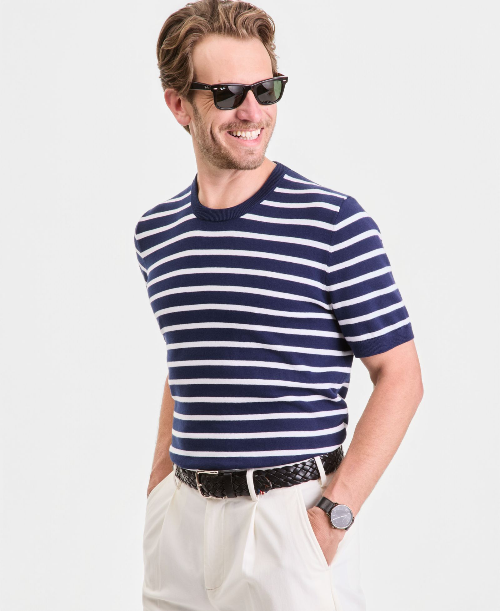 Club Room Men's Short-Sleeve Bengal Striped Cotton Sweater T-Shirt, Exclusively at Macy's