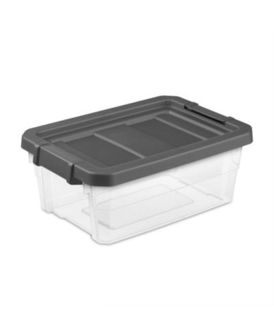 Sterilite прозрачные пластиковые контейнеры для хранения 16 Qt с серой крышкой (6 шт)