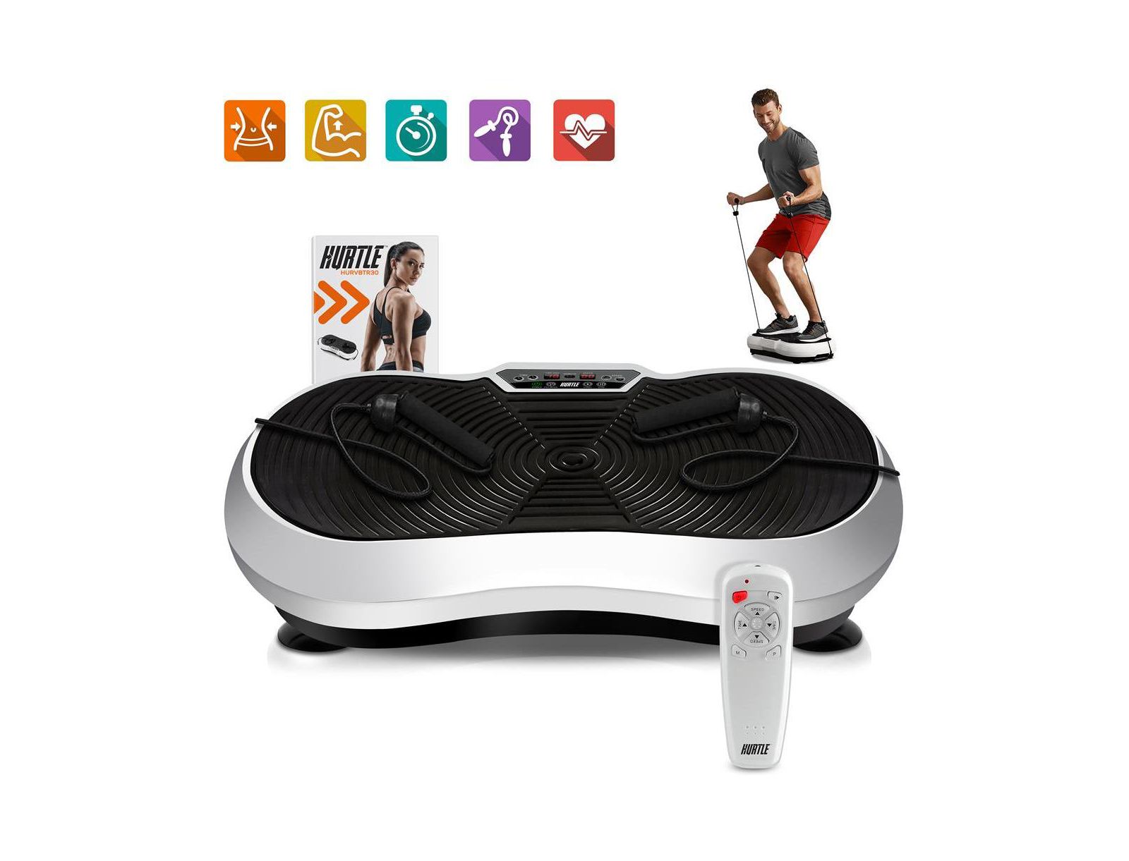 Тренажер Hurtle Vibration Fitness Exercise Machine с эспандерами