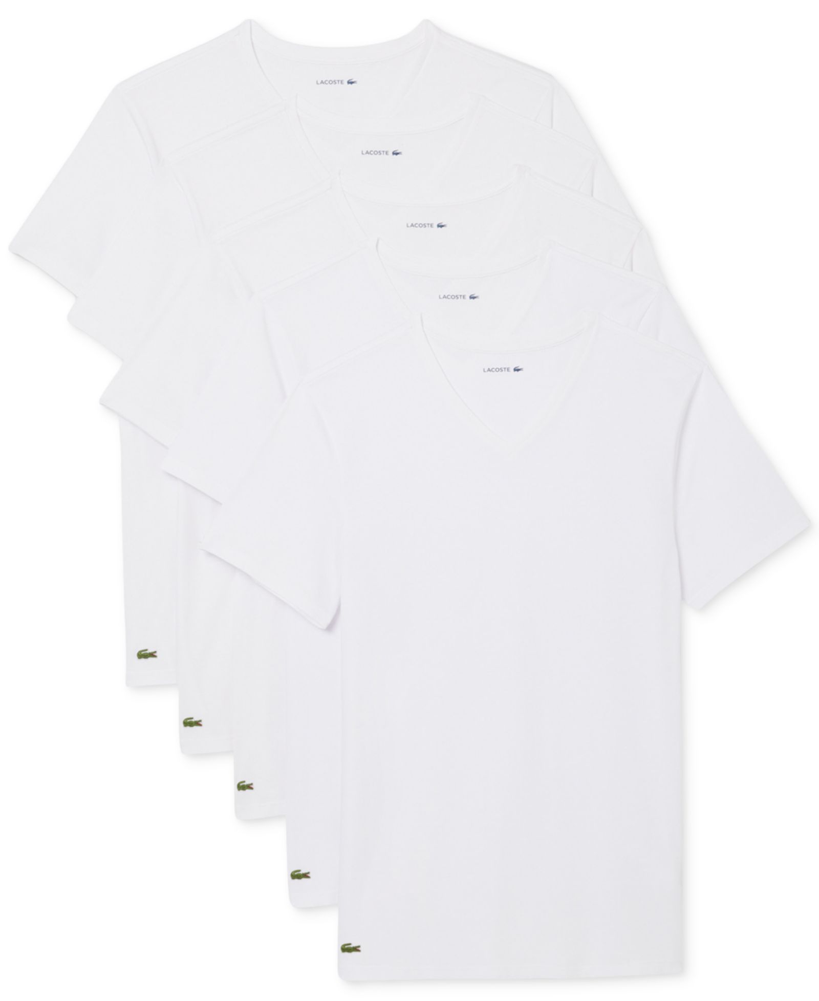 Men's Slim Fit V-Neck Cotton Undershirts, 5-Pack