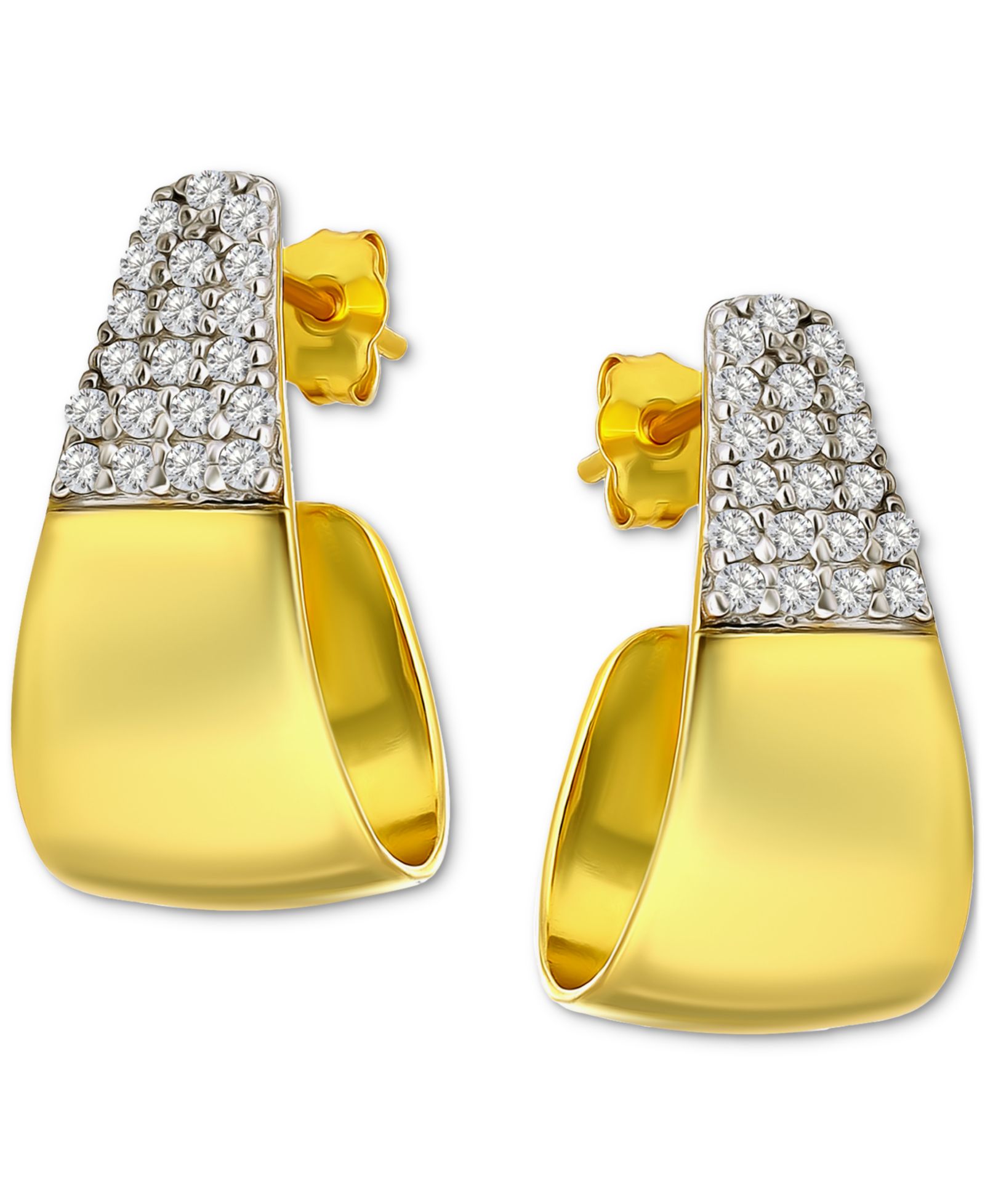 Giani Bernini серьги-кольца с кубическим цирконием Sterling Silver