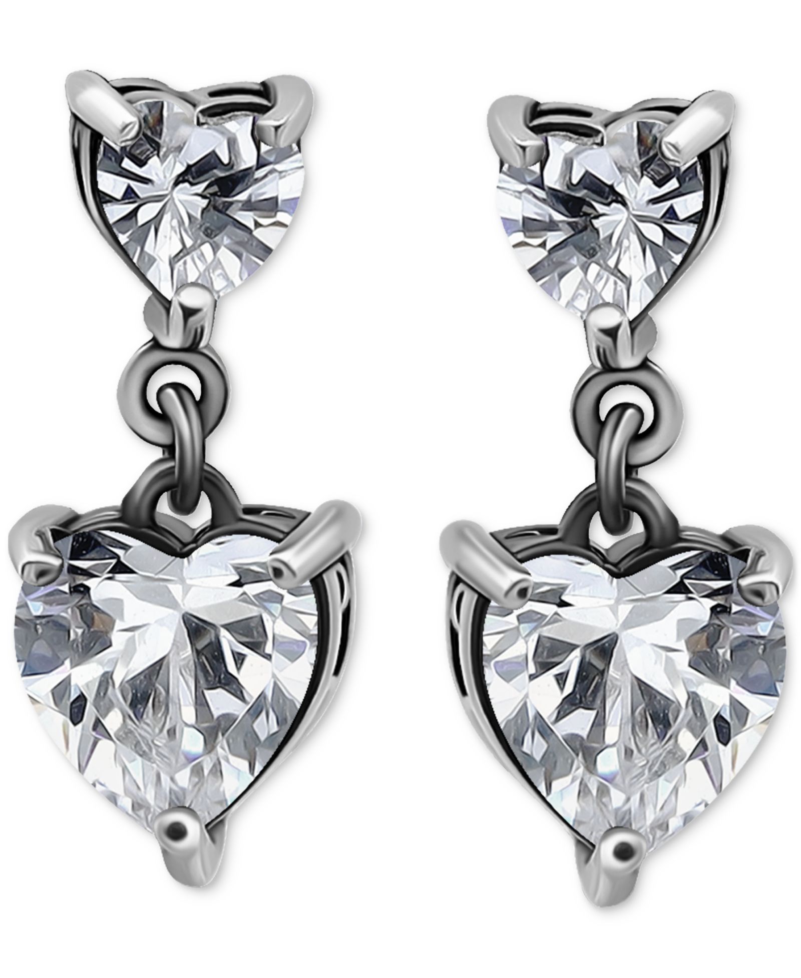 giani bernini серьги-капли в форме сердца с кубическим цирконием (3-1/10 ct. t.w.) в позолоте 18k над стерлинговым серебром (также доступно в стерлинговом серебре)