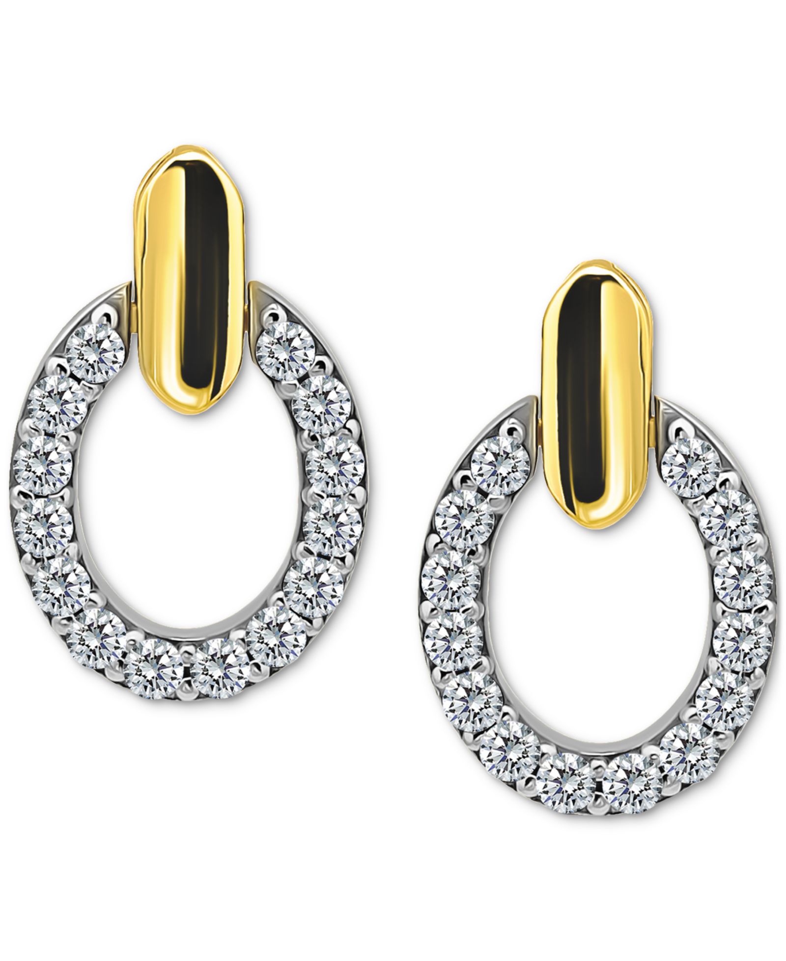 Серьги Giani Bernini Cubic Zirconia Round в 18k Gold поверх Sterling Silver
