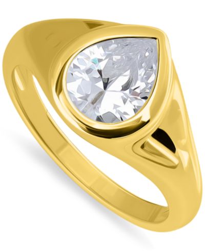 Кольцо Giani Bernini Cubic Zirconia Pear-Shape Statement (2-1/2 ct. t.w.) в 18k Gold-Plated Sterling Silver