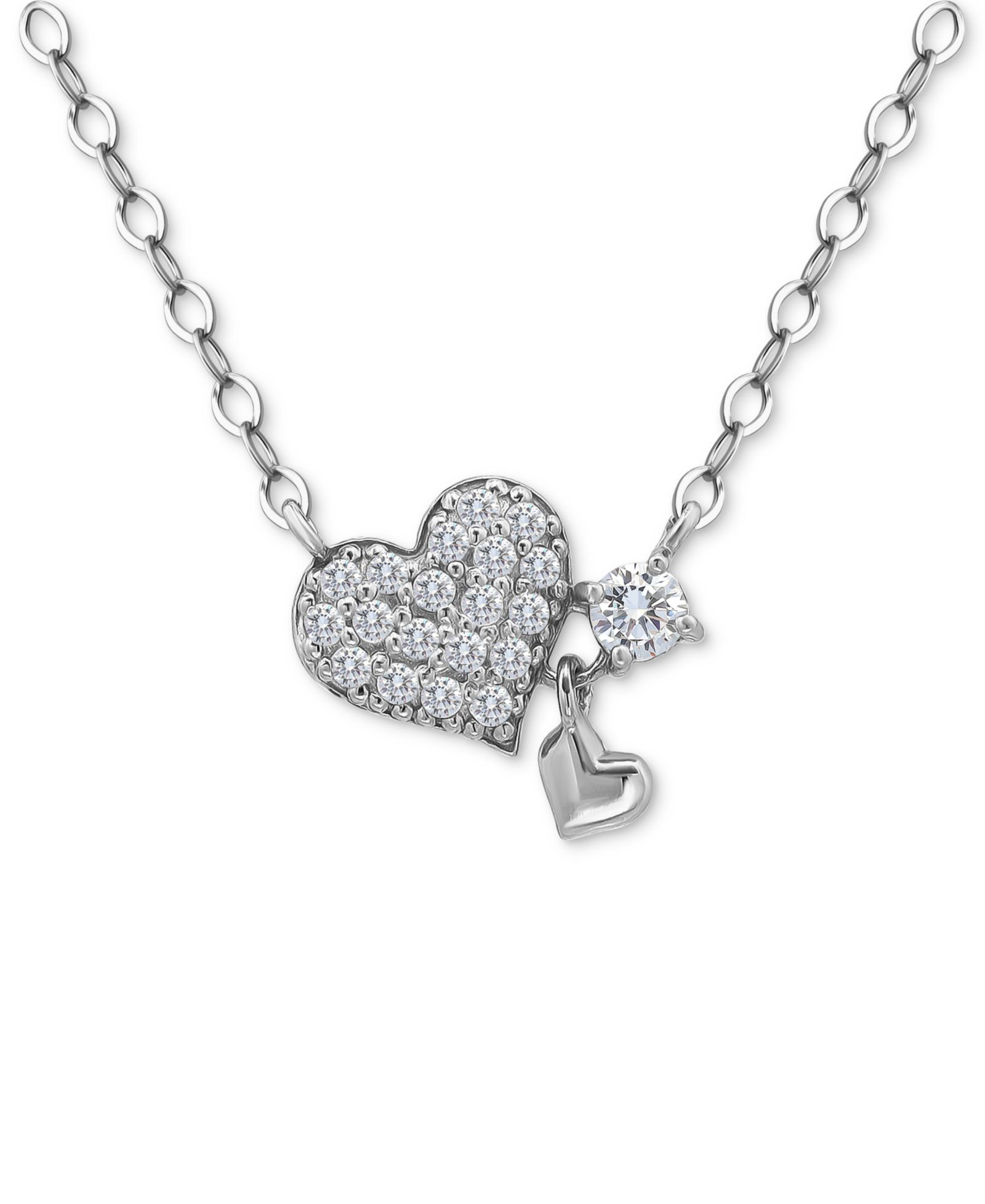 Giani Bernini подвеска с сердцем из фианитов (3/8 ct. t.w.) в 18k Gold-Plated Sterling Silver, 16" + 2" extender