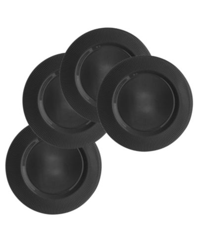 American Atelier тарелка-подставка Sunray Black Glass, 13 дюймов, комплект из 4 шт