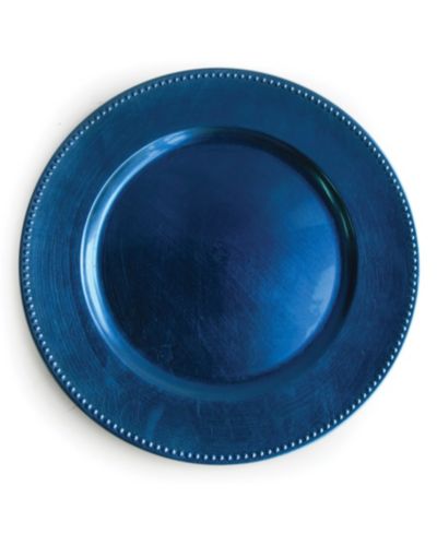 Декоративная тарелка American Atelier Royal Blue Beaded 13"