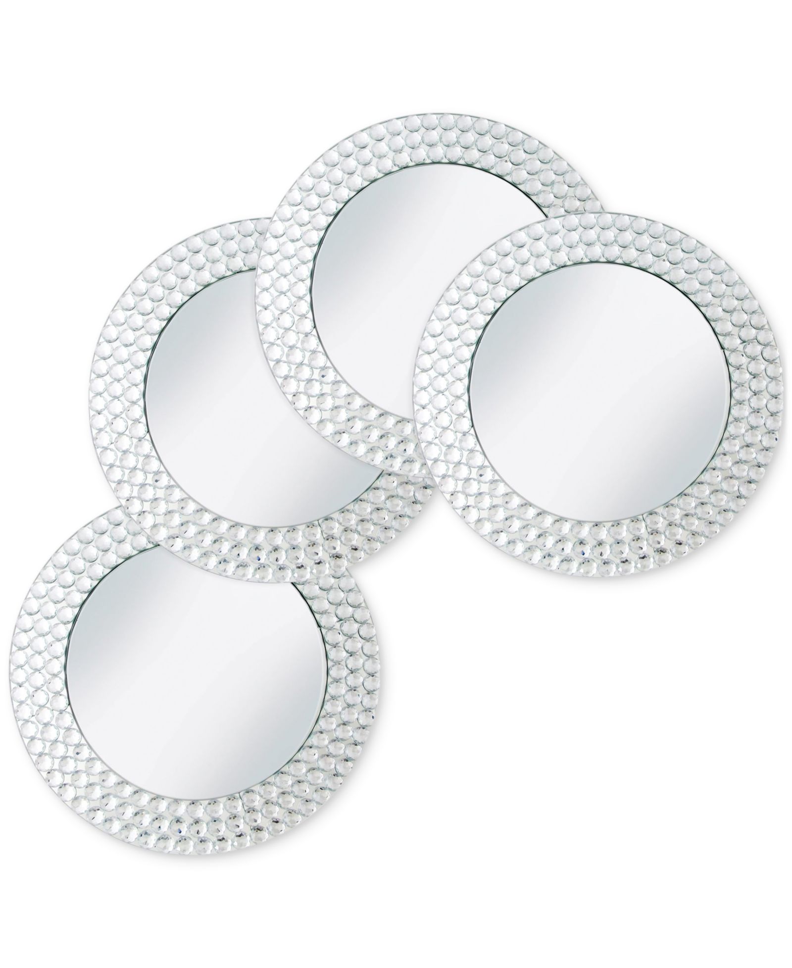 Набор декоративных тарелок American Atelier Triple-Bead Mirror Glass, 4 шт