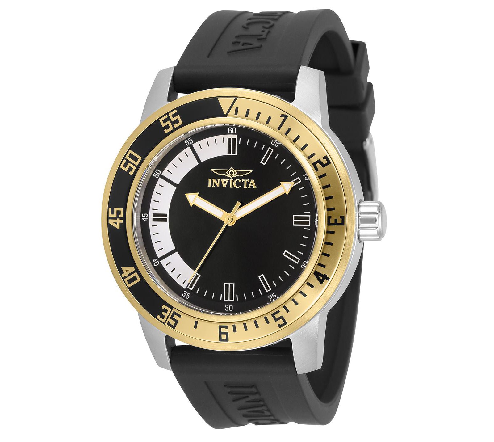 Invicta Men's 34097 Specialty Quartz 3 Hand Black, White Dial Watch