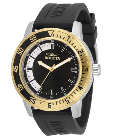 Invicta Men's 34097 Specialty Quartz 3 Hand Black, White Dial Watch