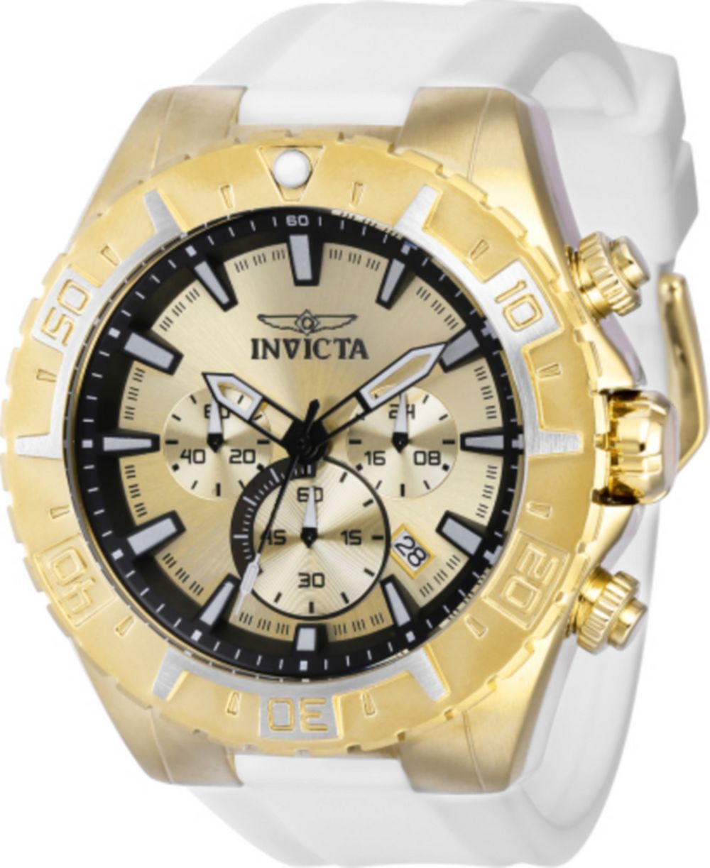 Мужские кварцевые хронографы Invicta Aviator Quartz Chronograph с золотым циферблатом, модель 37636