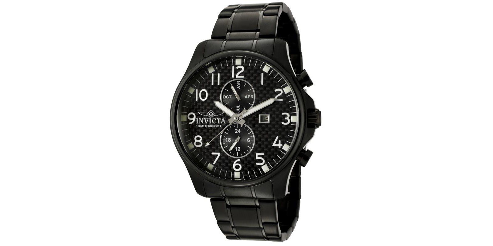 Мужские часы Invicta Men's 0383 Specialty Quartz Chronograph Black Dial Watch