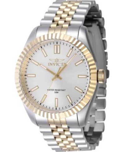 Invicta Men's 47484 Specialty Quartz 3 Hand Silver Dial Watch