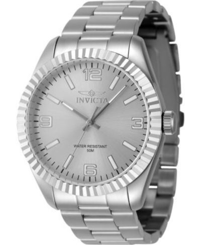 Invicta Men's 47449 Specialty Quartz 3 Hand Silver Dial Watch