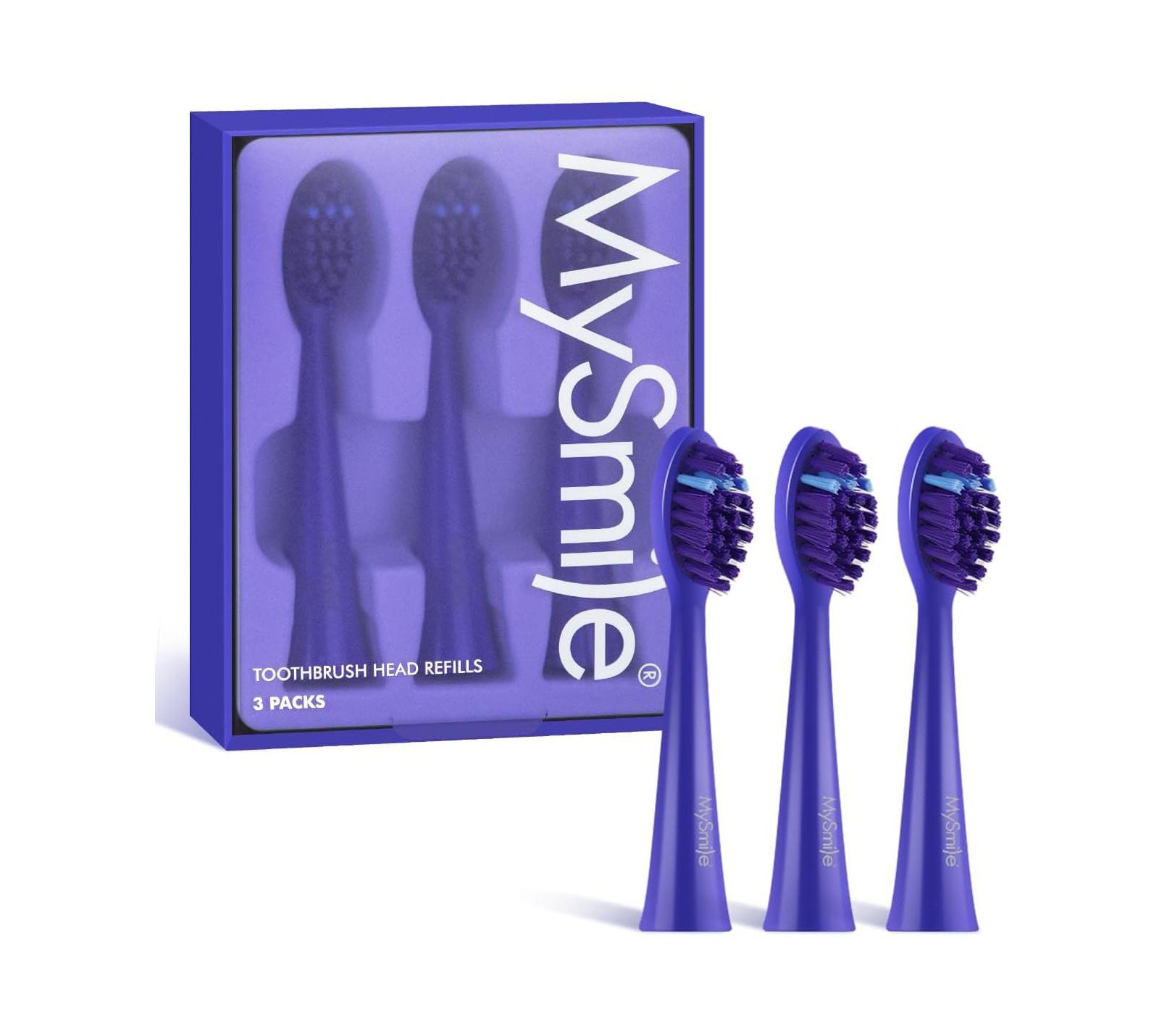 MySmile DY156 Electric Toothbrush Replacement Heads, 3 Packs (Purple)