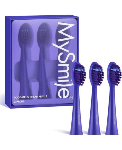 Сменные головки для электрической зубной щетки MySmile DY156, 3 шт (фиолетовые)