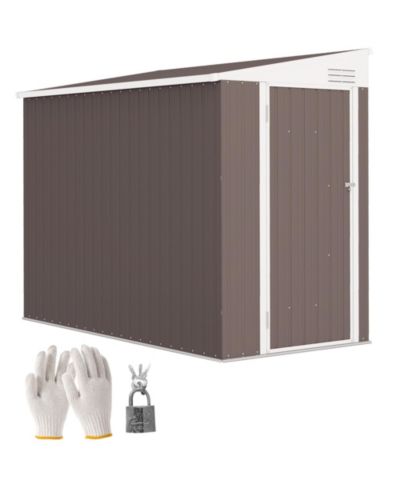 Outsunny сарай для хранения 4' x 8', оцинкованный, с замком, со светом