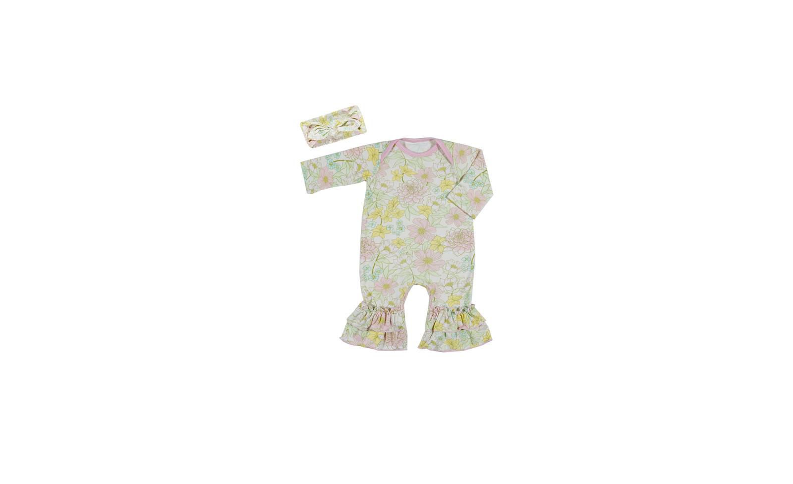 Baby Grey by Everly Grey комплект из ромпера с длинным рукавом и повязки на голову для девочек