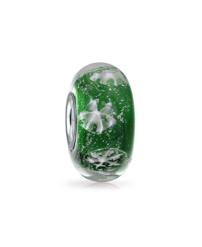 Бусина-spacer Bling Jewelry Snowflake из стекла Murano для европейских браслетов