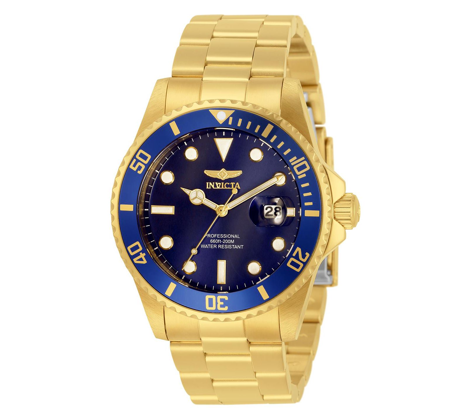 Invicta Men's 33270 Pro Diver  Quartz 3 Hand Blue Dial Watch