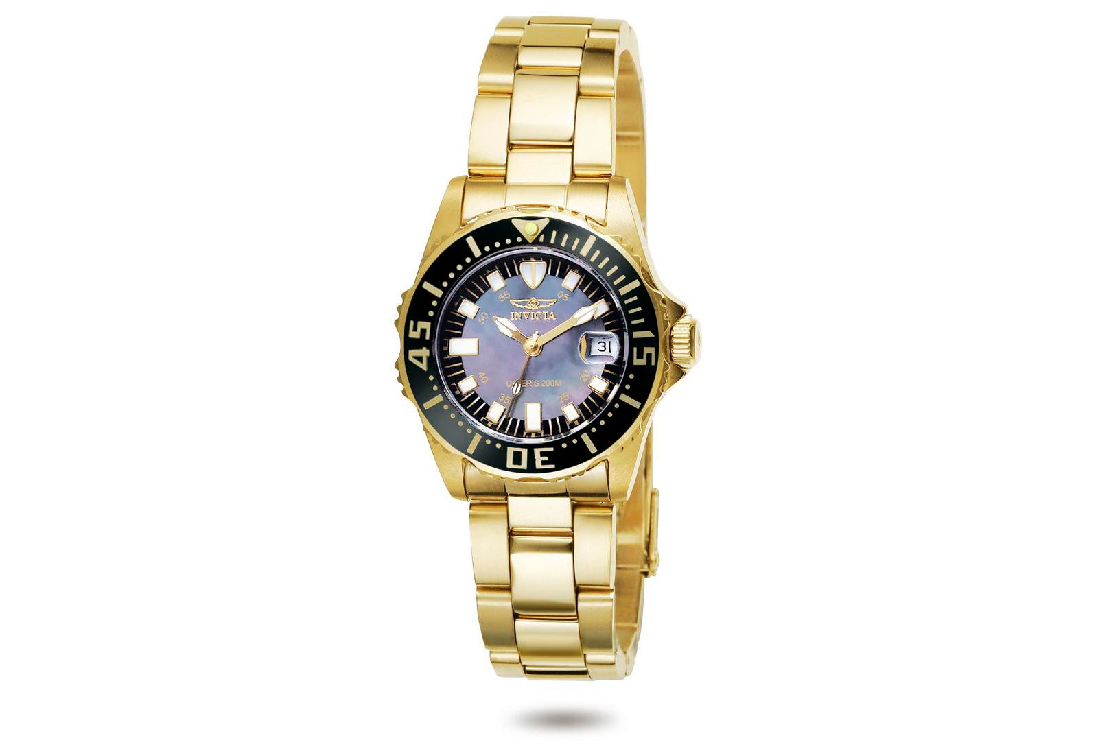 Invicta Women's 2962 Pro Diver  Quartz 3 Hand Black Dial Watch