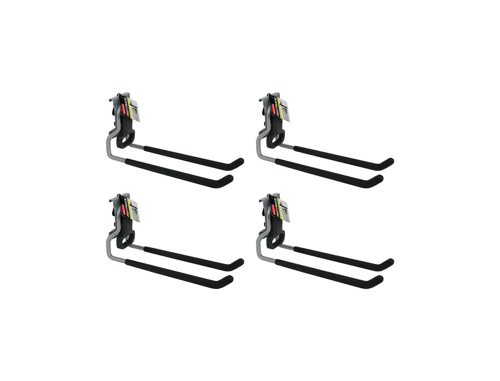 Rubbermaid FastTrack Wall Mounted Garage Storage Utility Multi Hook (4 Pack)