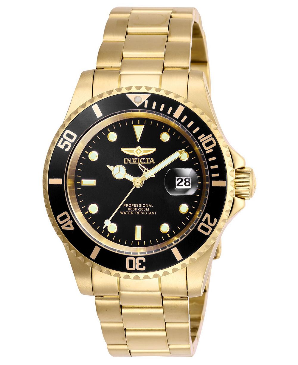 Invicta Men's 26975 Pro Diver Quartz 3 Hand Black Dial Watch