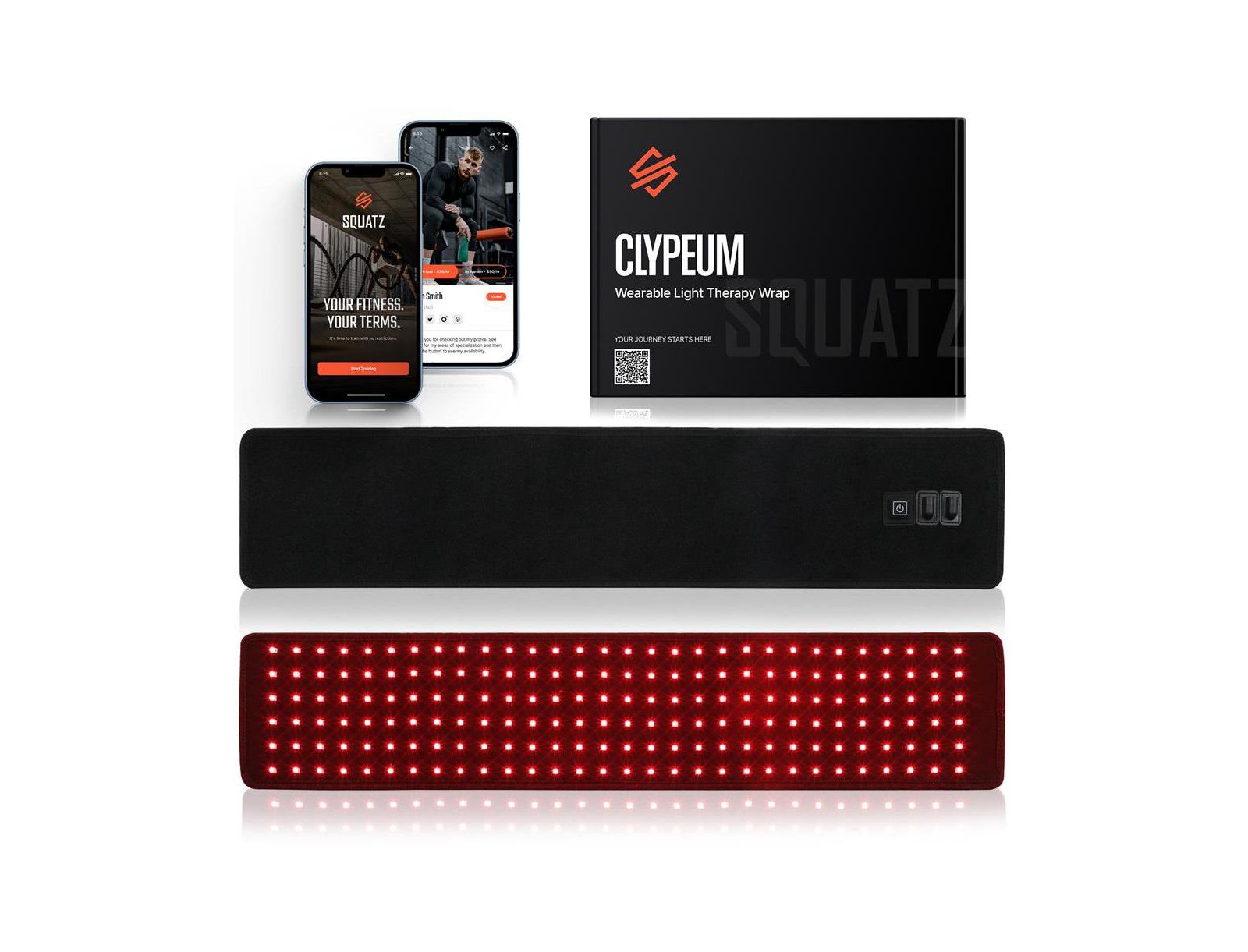 SQUATZ Wearable Light Therapy Wrap with Infrared & Red Light, Timer Control