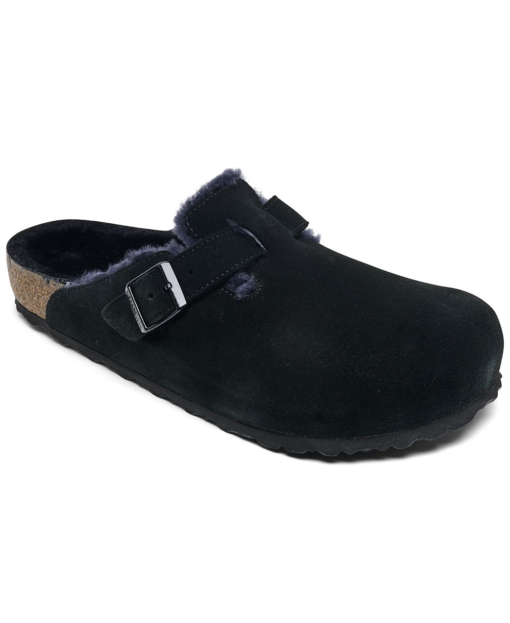 Birkenstock Мужские шлепанцы Boston Shearling Suede Leather