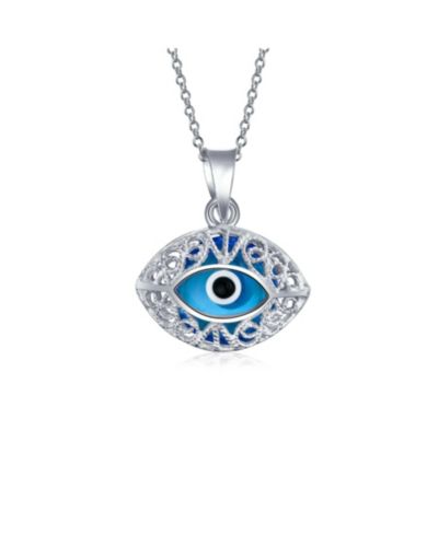 Подвеска-кулон Bling Jewelry Turkish Nazar Blue Evil Eye Filigree Charm из Sterling Silver