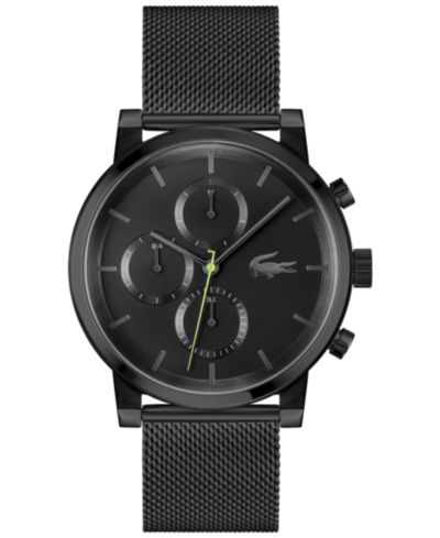 Lacoste Мужские Replay Ionic Plated Black Stainless Steel Mesh Bracelet Watch, 44mm