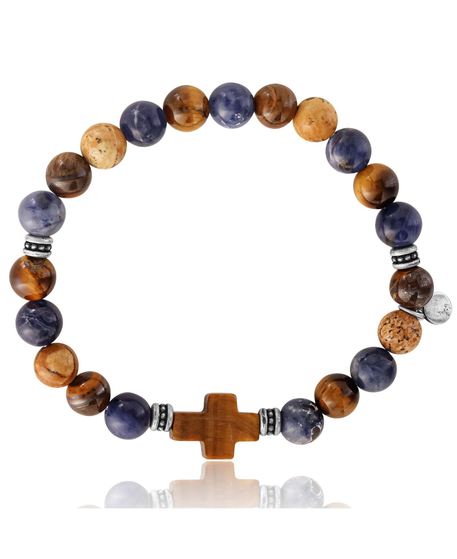 Браслеты Lucky Brand Sodalite Bead Stretch с крестиками