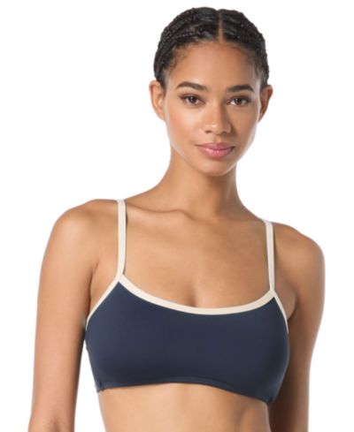kate spade new york Women's Contrast-Trim Bralette Bikini Top, Exclusively at Macy's
