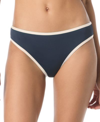 kate spade new york Women's Contrast-Trim High-Cut Bikini Bottoms, Exclusively at Macy's