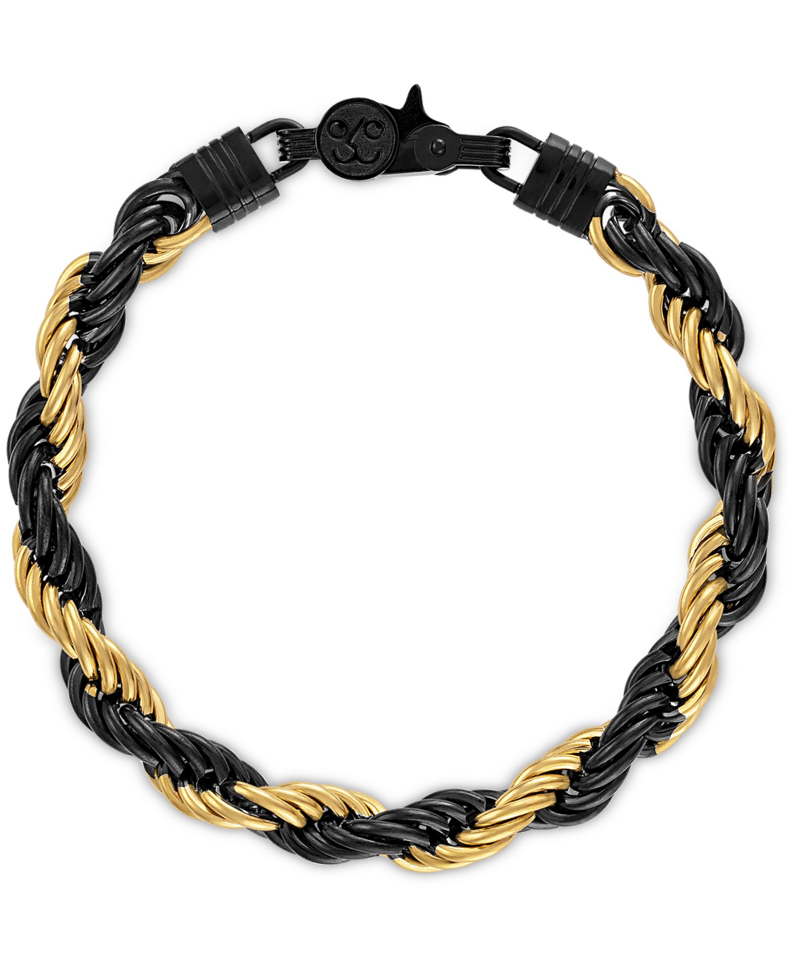 Esquire Men's Jewelry браслет Intertwined Rope Link Black & Gold-Tone