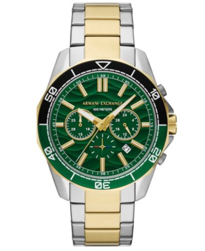 Мужские кварцевые часы A|X Armani Exchange Chronograph Two-Tone Stainless-Steel, 44mm