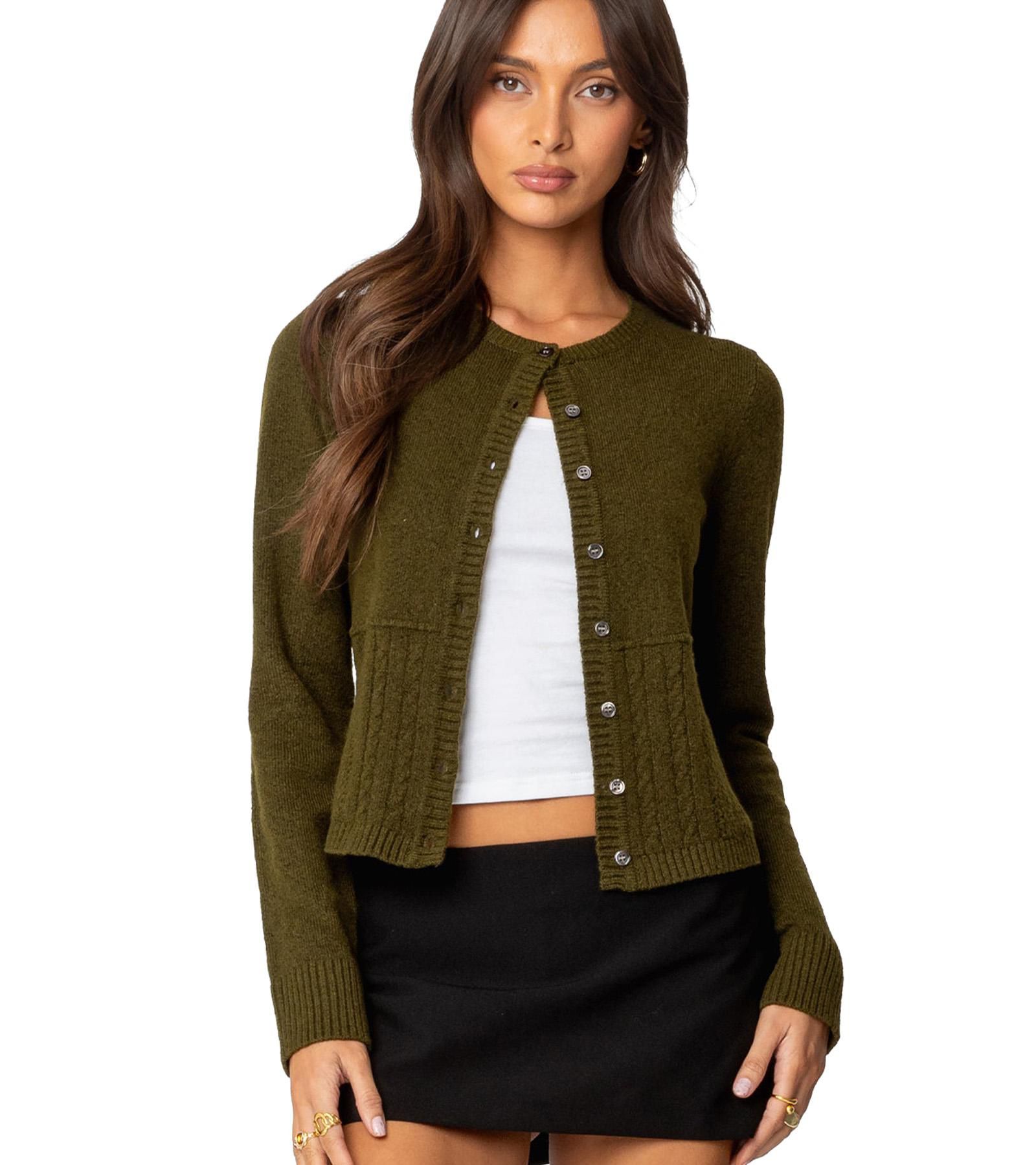 Женский кардиган Edikted Half Cable Knit